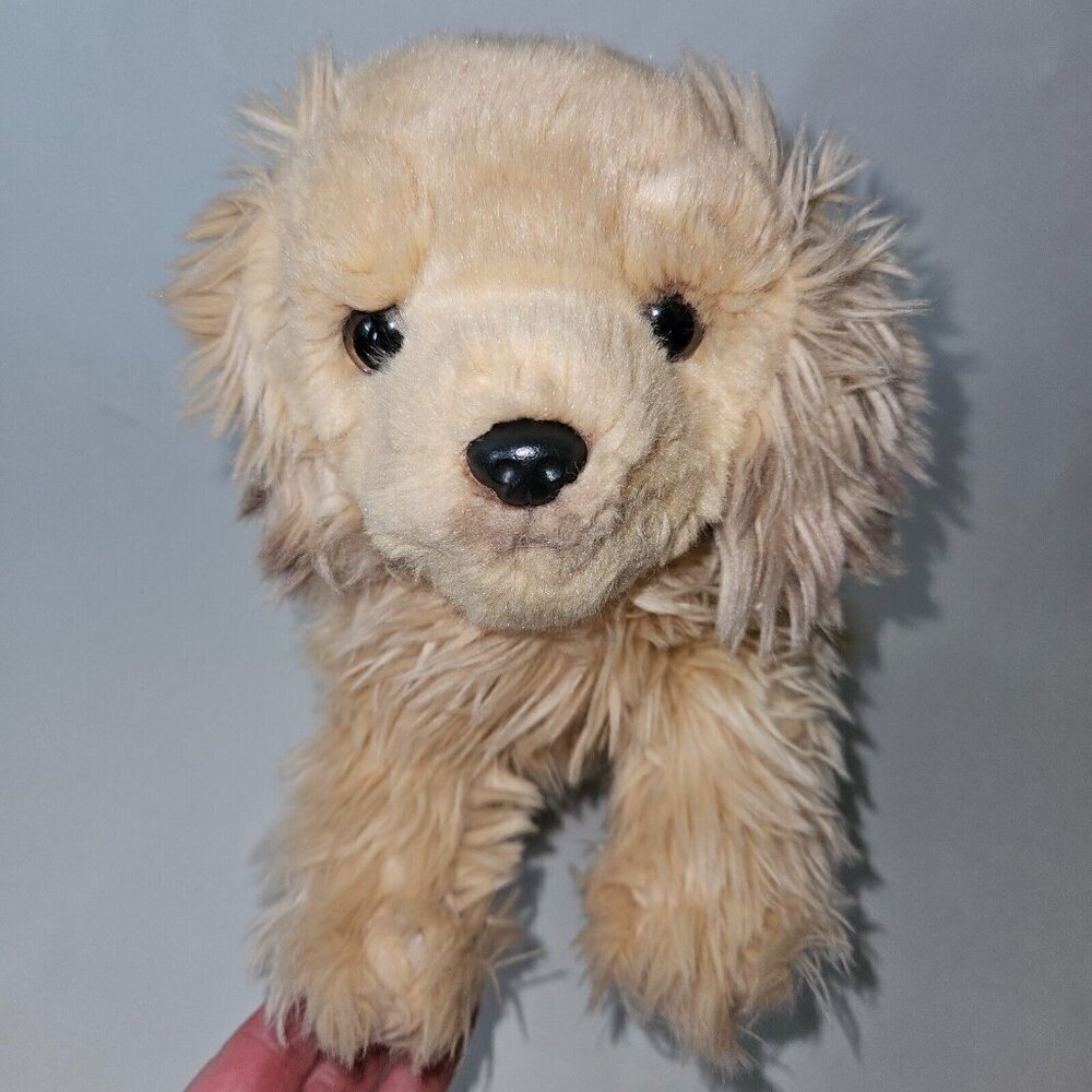Bearington Tan Puppy Dog Plush 12" Long Realistic Stuffed Animal Cocker Spaniel?